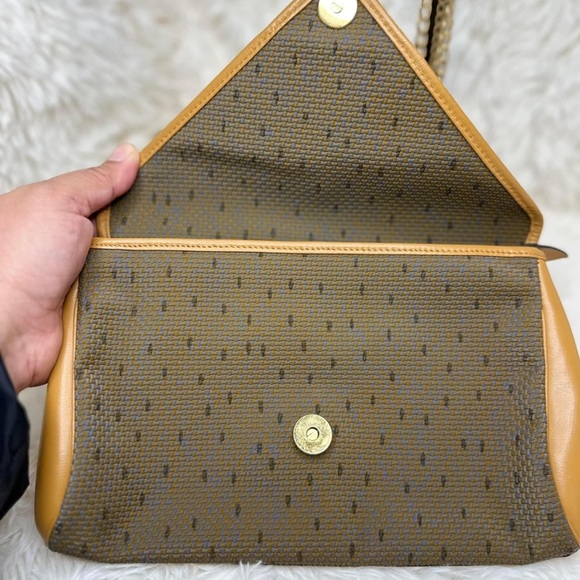 Vintage YSL Brown Canvas Clutch Bag - will include aftermarket chain - Picture 2 of 11